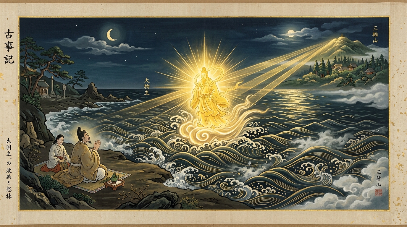 海を照らして現れた神